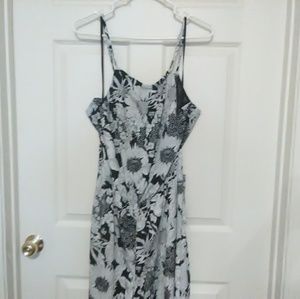 Black and white floral jumpsuit